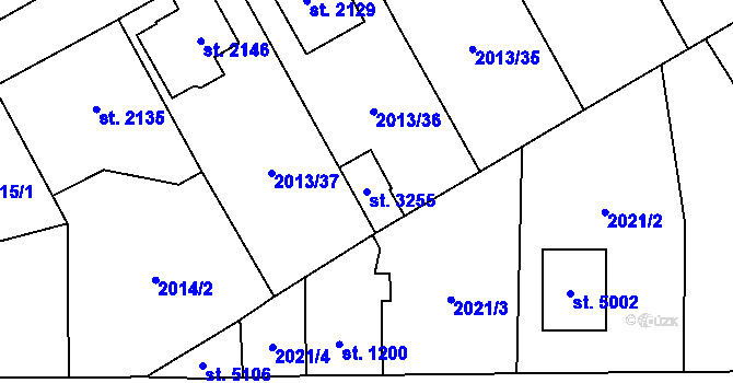 Parcela st. 3255 v KÚ Dvůr Králové nad Labem, Katastrální mapa