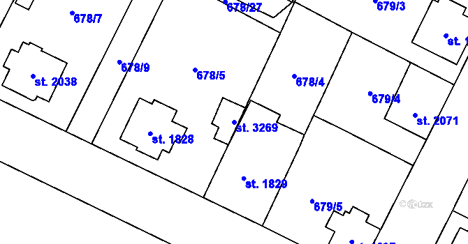 Parcela st. 3269 v KÚ Dvůr Králové nad Labem, Katastrální mapa