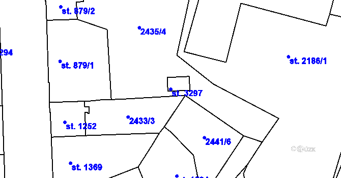 Parcela st. 3297 v KÚ Dvůr Králové nad Labem, Katastrální mapa