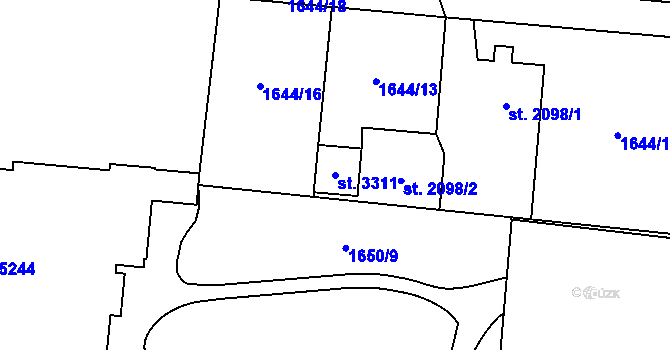 Parcela st. 3311 v KÚ Dvůr Králové nad Labem, Katastrální mapa