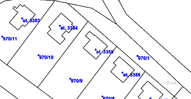 Parcela st. 3355 v KÚ Dvůr Králové nad Labem, Katastrální mapa