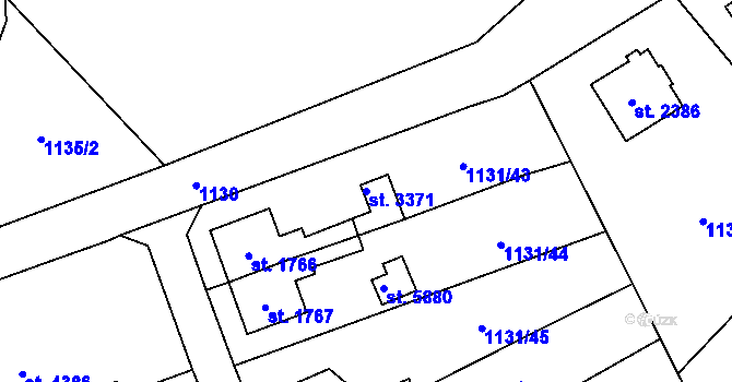 Parcela st. 3371 v KÚ Dvůr Králové nad Labem, Katastrální mapa