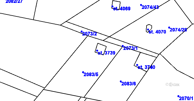 Parcela st. 3739 v KÚ Dvůr Králové nad Labem, Katastrální mapa