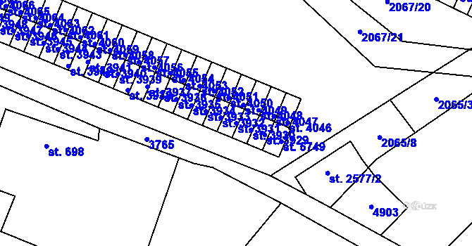 Parcela st. 3931 v KÚ Dvůr Králové nad Labem, Katastrální mapa