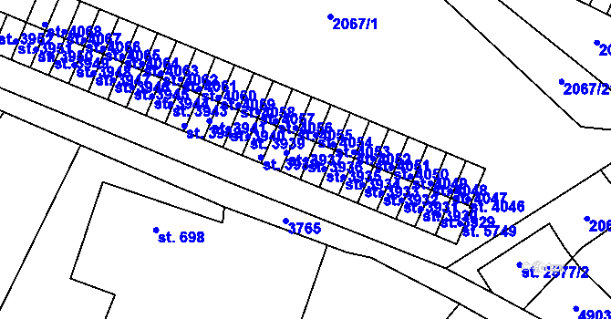 Parcela st. 3936 v KÚ Dvůr Králové nad Labem, Katastrální mapa