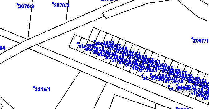 Parcela st. 3948 v KÚ Dvůr Králové nad Labem, Katastrální mapa