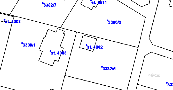 Parcela st. 4002 v KÚ Dvůr Králové nad Labem, Katastrální mapa