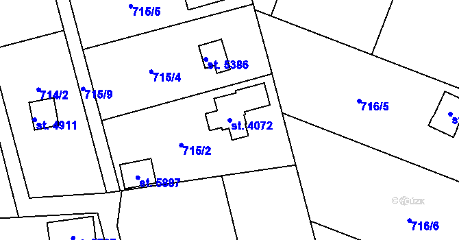Parcela st. 4072 v KÚ Dvůr Králové nad Labem, Katastrální mapa