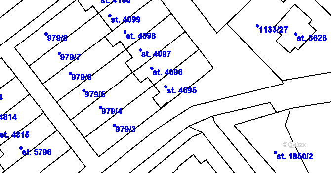 Parcela st. 4095 v KÚ Dvůr Králové nad Labem, Katastrální mapa