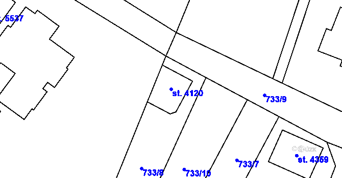 Parcela st. 4120 v KÚ Dvůr Králové nad Labem, Katastrální mapa