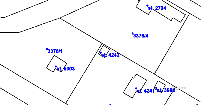 Parcela st. 4242 v KÚ Dvůr Králové nad Labem, Katastrální mapa