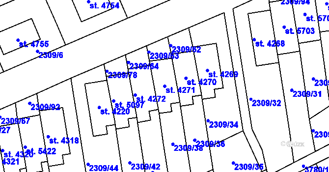 Parcela st. 4271 v KÚ Dvůr Králové nad Labem, Katastrální mapa