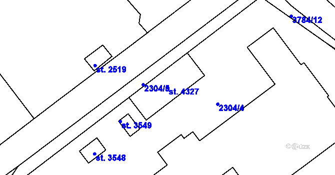 Parcela st. 4327 v KÚ Dvůr Králové nad Labem, Katastrální mapa