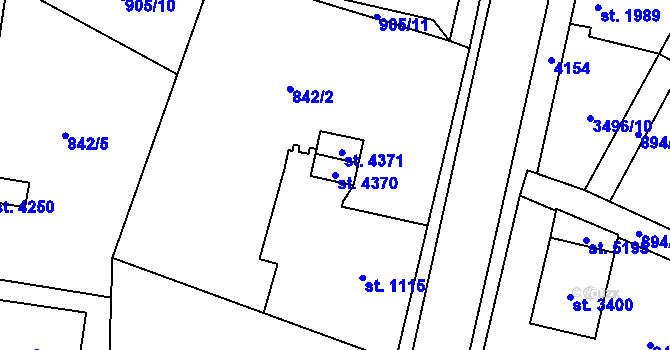 Parcela st. 4370 v KÚ Dvůr Králové nad Labem, Katastrální mapa