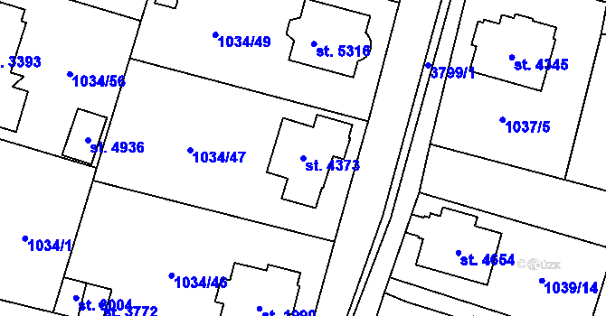 Parcela st. 4373 v KÚ Dvůr Králové nad Labem, Katastrální mapa