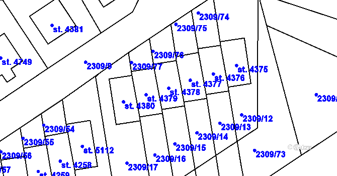 Parcela st. 4378 v KÚ Dvůr Králové nad Labem, Katastrální mapa
