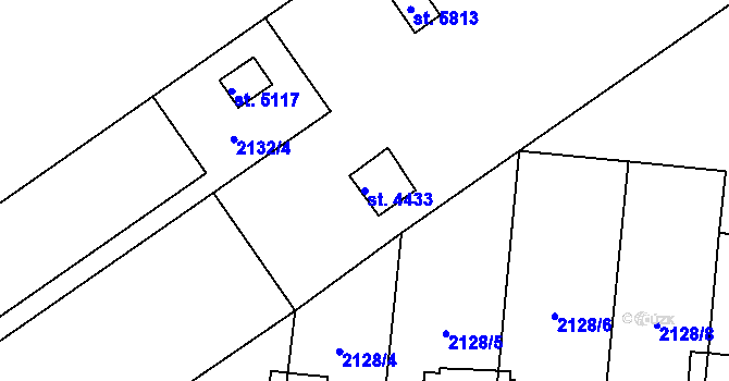 Parcela st. 4433 v KÚ Dvůr Králové nad Labem, Katastrální mapa