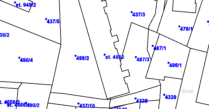 Parcela st. 4552 v KÚ Dvůr Králové nad Labem, Katastrální mapa