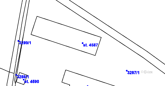 Parcela st. 4587 v KÚ Dvůr Králové nad Labem, Katastrální mapa