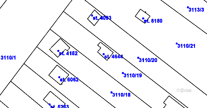 Parcela st. 4644 v KÚ Dvůr Králové nad Labem, Katastrální mapa