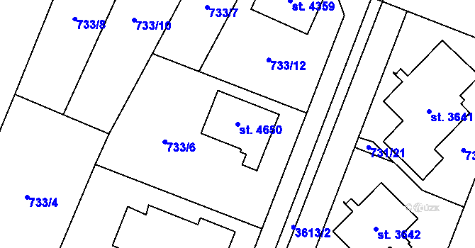 Parcela st. 4650 v KÚ Dvůr Králové nad Labem, Katastrální mapa