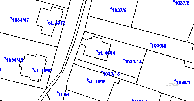 Parcela st. 4654 v KÚ Dvůr Králové nad Labem, Katastrální mapa