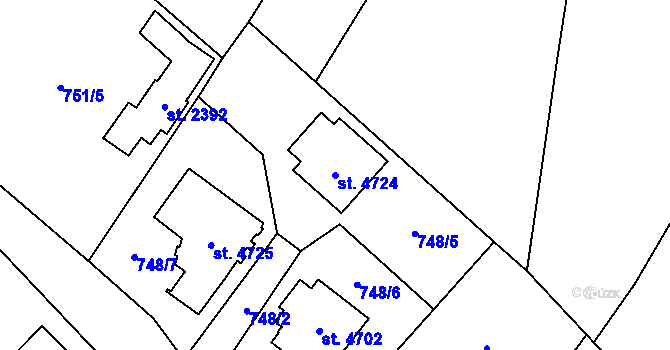 Parcela st. 4724 v KÚ Dvůr Králové nad Labem, Katastrální mapa