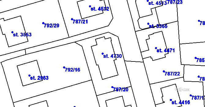 Parcela st. 4730 v KÚ Dvůr Králové nad Labem, Katastrální mapa
