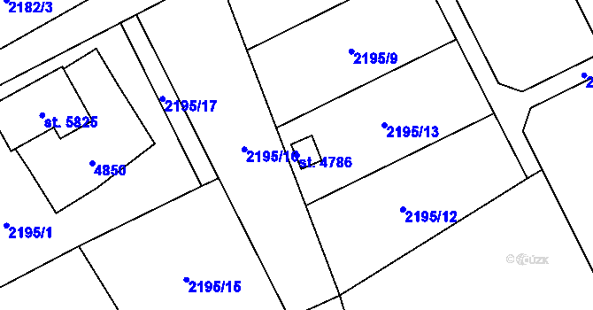 Parcela st. 4786 v KÚ Dvůr Králové nad Labem, Katastrální mapa