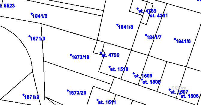 Parcela st. 4790 v KÚ Dvůr Králové nad Labem, Katastrální mapa