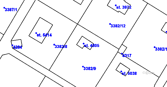 Parcela st. 4805 v KÚ Dvůr Králové nad Labem, Katastrální mapa