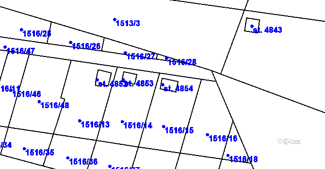 Parcela st. 4854 v KÚ Dvůr Králové nad Labem, Katastrální mapa