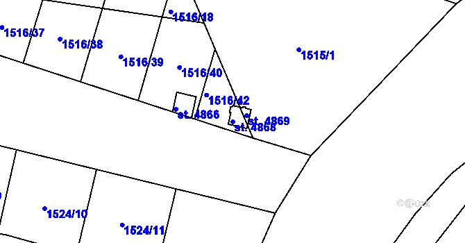 Parcela st. 4868 v KÚ Dvůr Králové nad Labem, Katastrální mapa