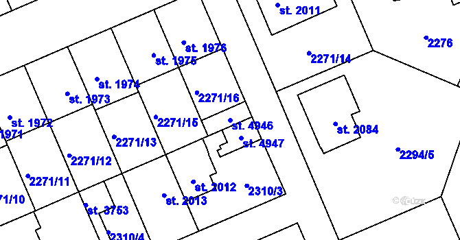Parcela st. 4946 v KÚ Dvůr Králové nad Labem, Katastrální mapa