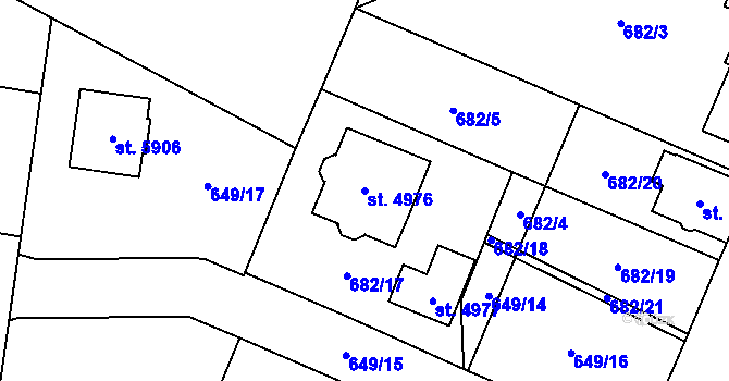 Parcela st. 4976 v KÚ Dvůr Králové nad Labem, Katastrální mapa