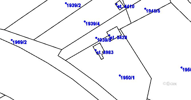 Parcela st. 4983 v KÚ Dvůr Králové nad Labem, Katastrální mapa