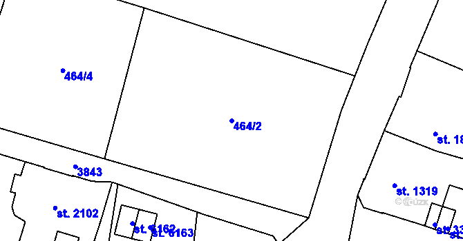 Parcela st. 464/2 v KÚ Dvůr Králové nad Labem, Katastrální mapa