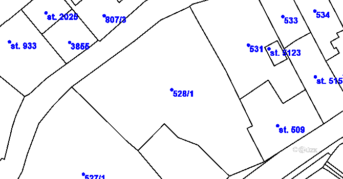 Parcela st. 528/1 v KÚ Dvůr Králové nad Labem, Katastrální mapa
