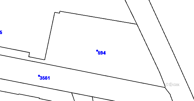 Parcela st. 594 v KÚ Dvůr Králové nad Labem, Katastrální mapa