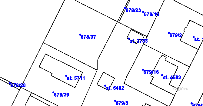 Parcela st. 678/24 v KÚ Dvůr Králové nad Labem, Katastrální mapa