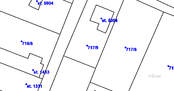 Parcela st. 717/9 v KÚ Dvůr Králové nad Labem, Katastrální mapa
