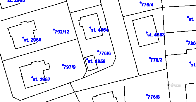 Parcela st. 776/6 v KÚ Dvůr Králové nad Labem, Katastrální mapa