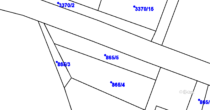 Parcela st. 865/5 v KÚ Dvůr Králové nad Labem, Katastrální mapa