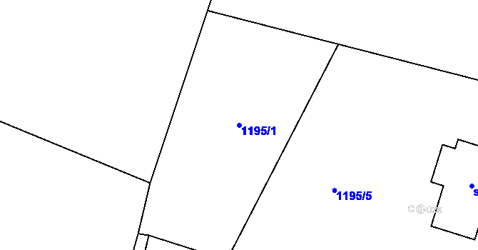 Parcela st. 1195/1 v KÚ Dvůr Králové nad Labem, Katastrální mapa