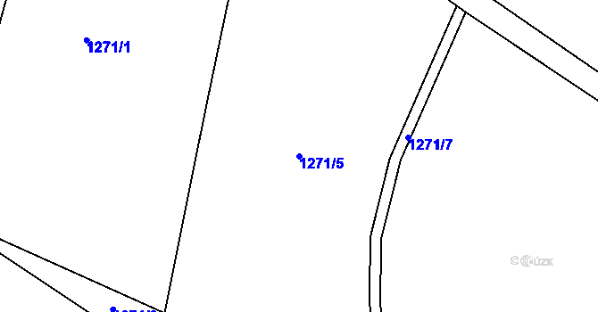 Parcela st. 1271/5 v KÚ Dvůr Králové nad Labem, Katastrální mapa