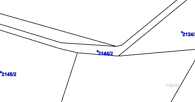 Parcela st. 2144/2 v KÚ Dvůr Králové nad Labem, Katastrální mapa