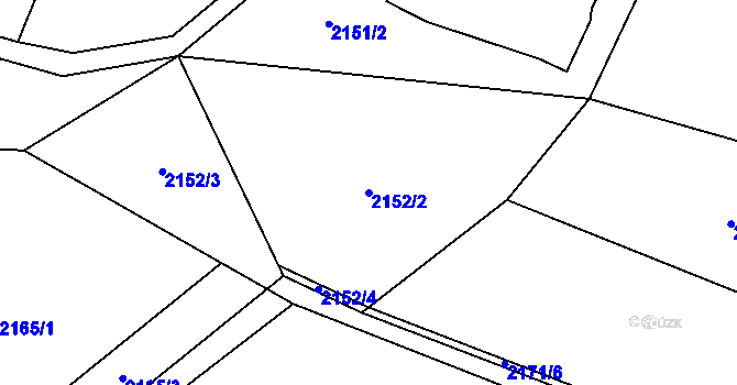 Parcela st. 2152/2 v KÚ Dvůr Králové nad Labem, Katastrální mapa