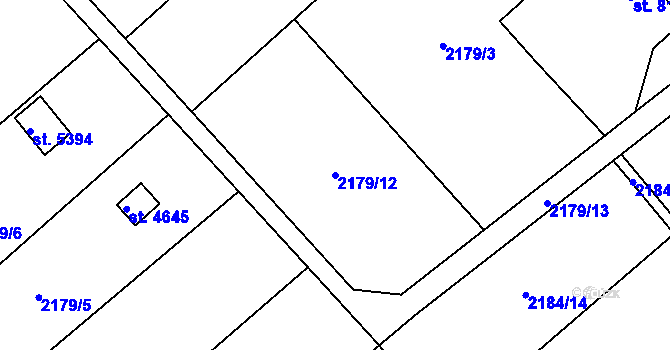 Parcela st. 2179/12 v KÚ Dvůr Králové nad Labem, Katastrální mapa