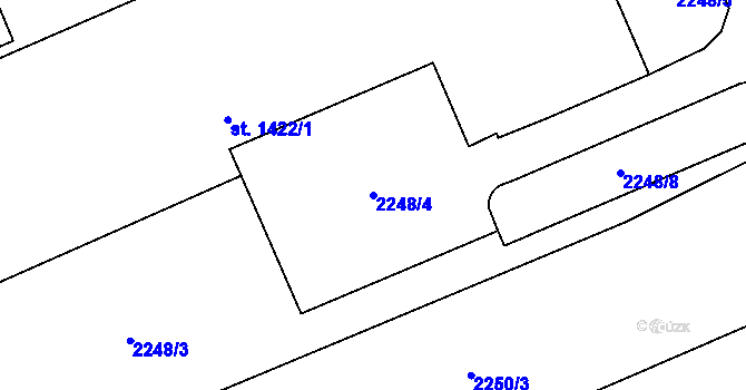 Parcela st. 2248/4 v KÚ Dvůr Králové nad Labem, Katastrální mapa