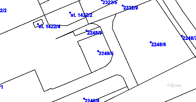 Parcela st. 2248/5 v KÚ Dvůr Králové nad Labem, Katastrální mapa